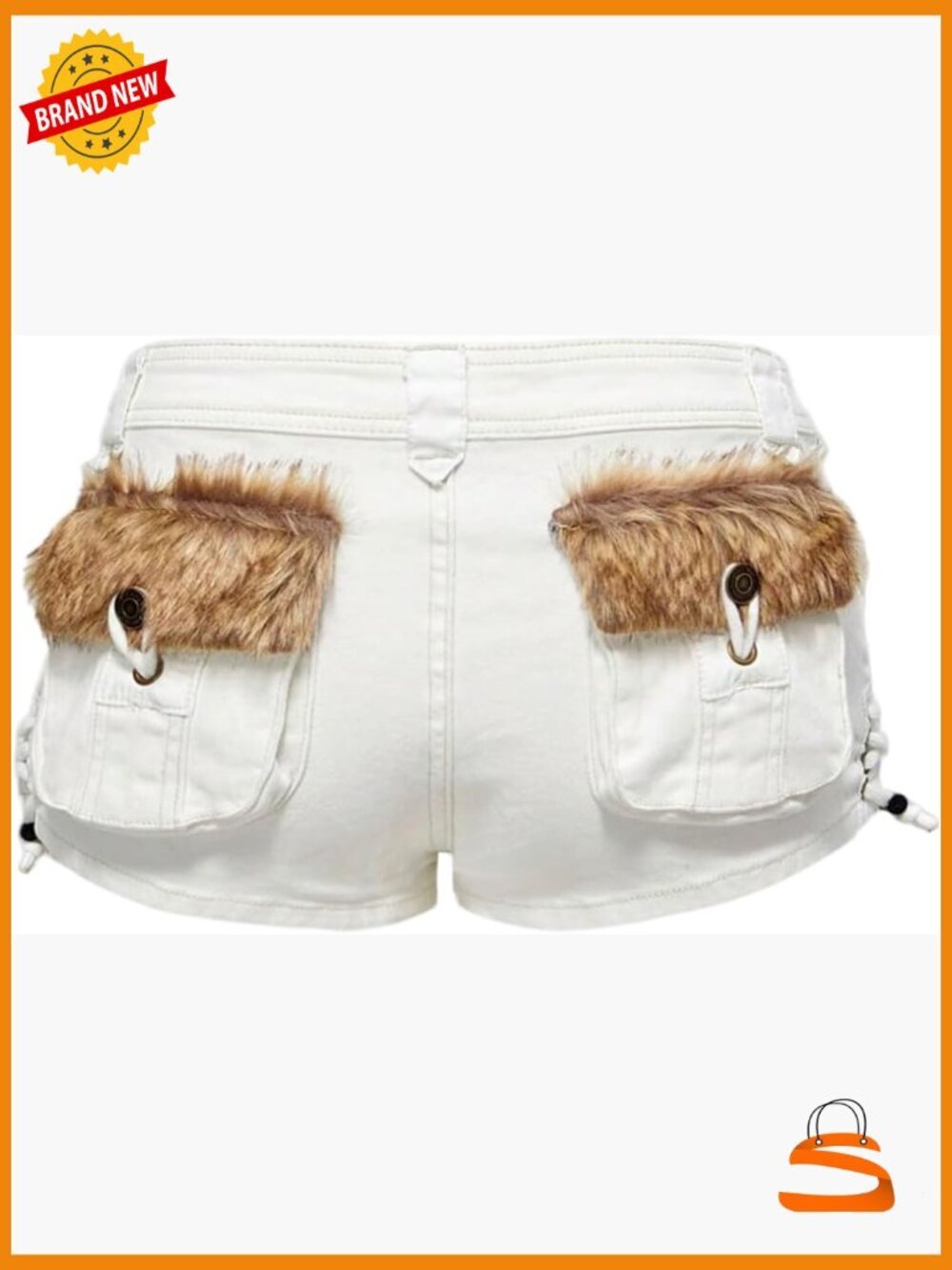 Fuzzy Low Rise Denim Shorts Lace Up Vintage Mini Jean Shorts Streetwear